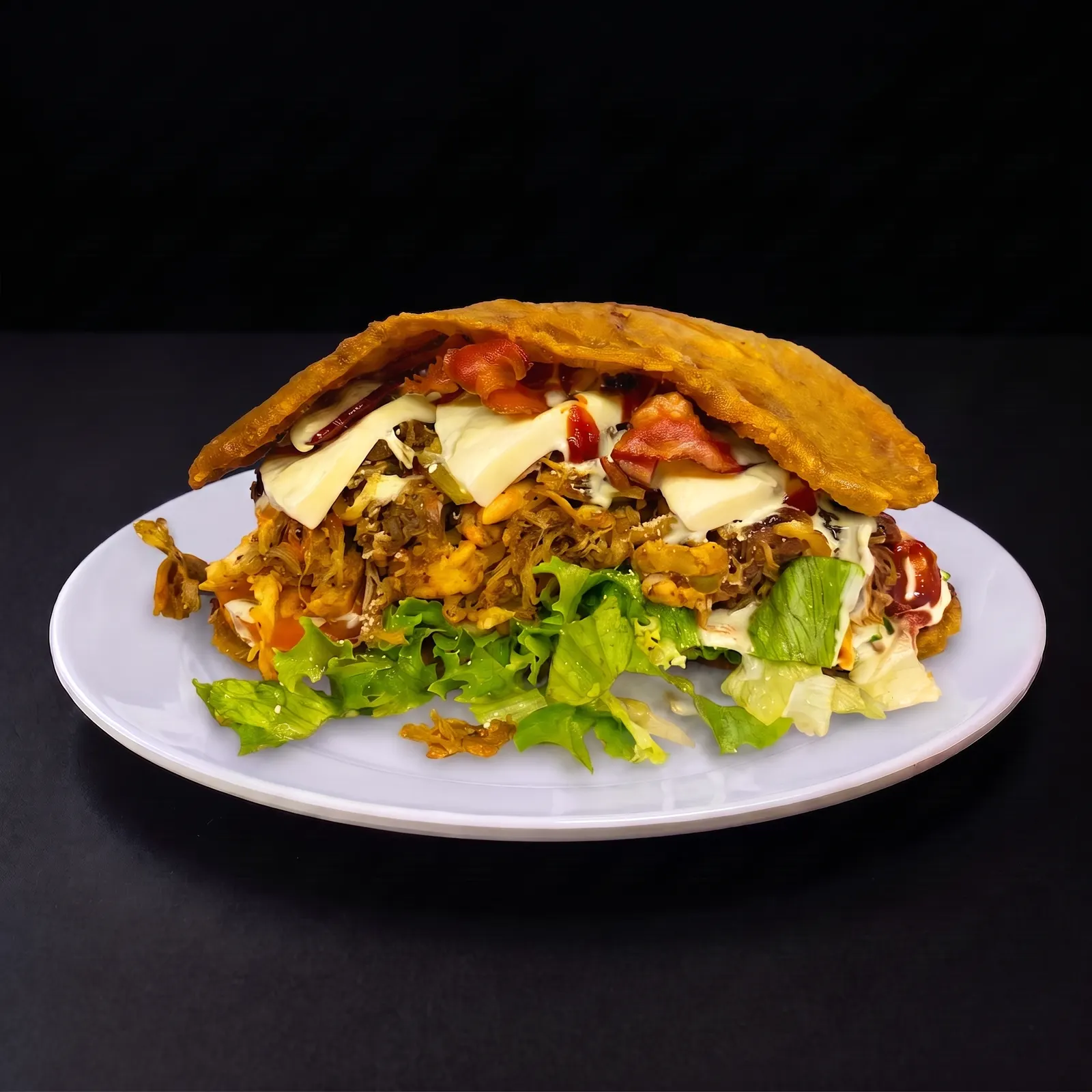 Patacón Carne y Pollo